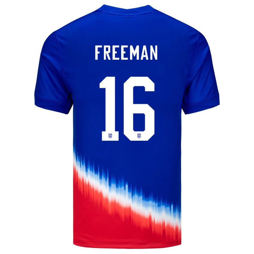 Damen Vereinigte Staaten Alex Freeman #16 Blau Auswärtstrikot Trikot 24-26 T-Shirt Österreich