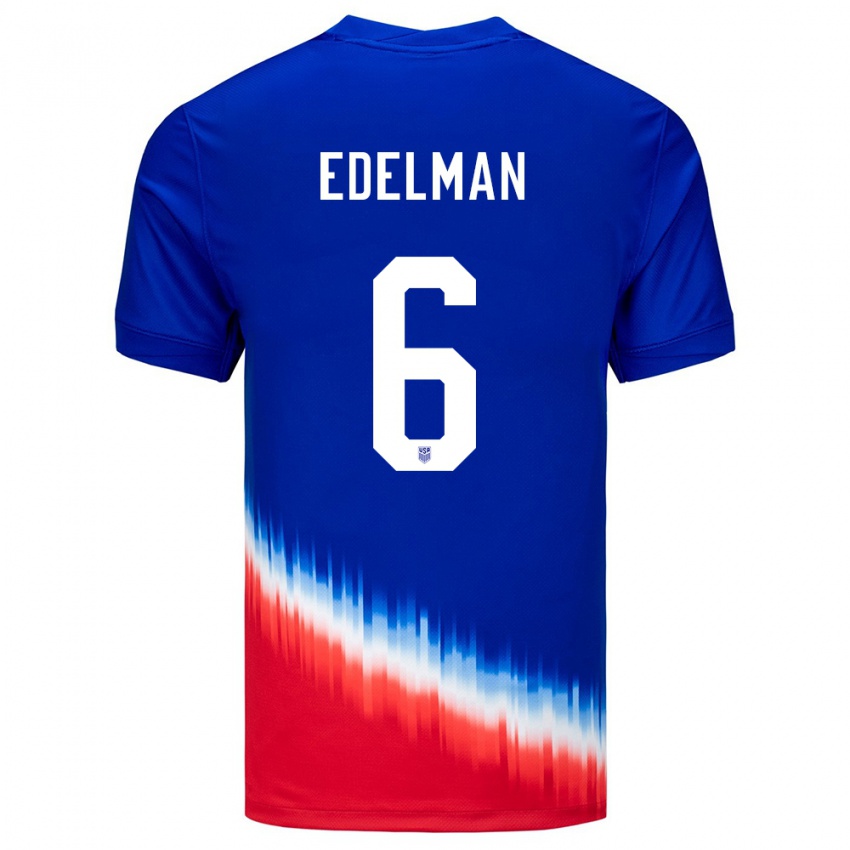 Damen Vereinigte Staaten Daniel Edelman #6 Blau Auswärtstrikot Trikot 24-26 T-Shirt Österreich