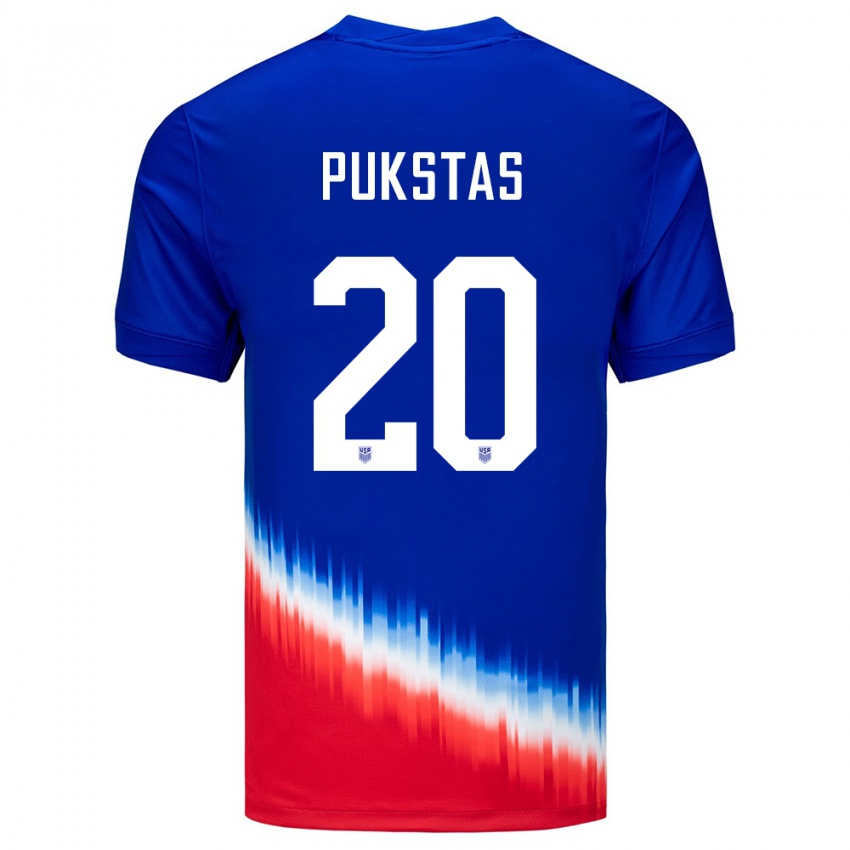 Damen Vereinigte Staaten Rokas Pukstas #20 Blau Auswärtstrikot Trikot 24-26 T-Shirt Österreich