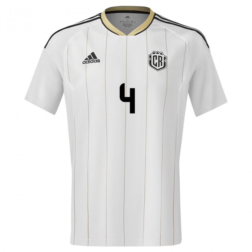 Damen Costa Rica Brandon Calderon #4 Weiß Auswärtstrikot Trikot 24-26 T-Shirt Österreich
