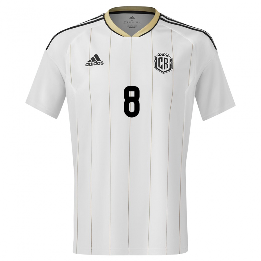 Damen Costa Rica Creichel Perez #8 Weiß Auswärtstrikot Trikot 24-26 T-Shirt Österreich