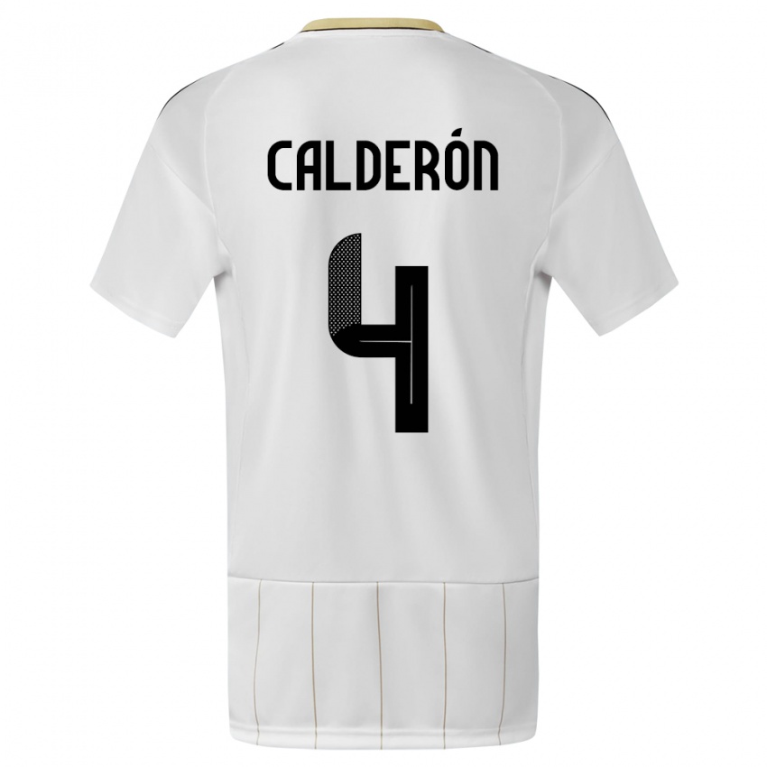 Damen Costa Rica Brandon Calderon #4 Weiß Auswärtstrikot Trikot 24-26 T-Shirt Österreich