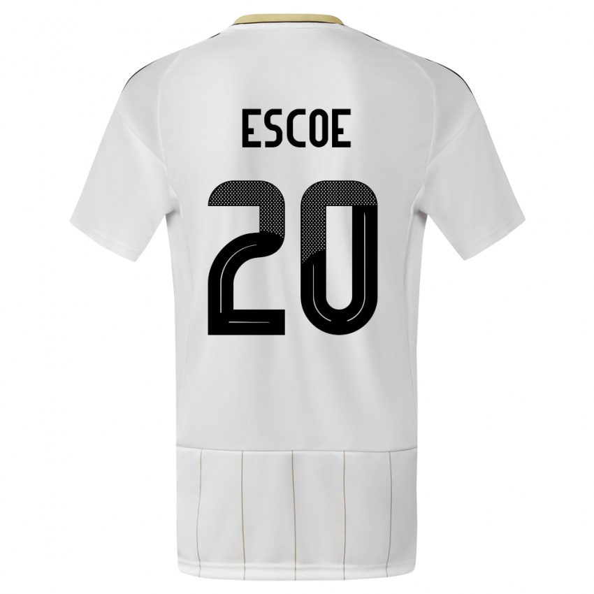 Damen Costa Rica Enyel Escoe #20 Weiß Auswärtstrikot Trikot 24-26 T-Shirt Österreich