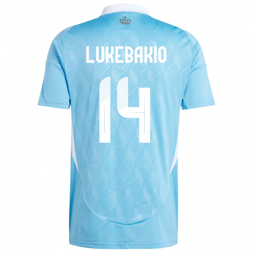 Damen Belgien Dodi Lukebakio #14 Blau Auswärtstrikot Trikot 24-26 T-Shirt Österreich