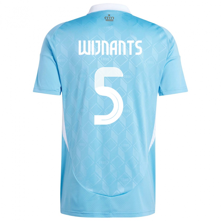 Damen Belgien Sarah Wijnants #5 Blau Auswärtstrikot Trikot 24-26 T-Shirt Österreich