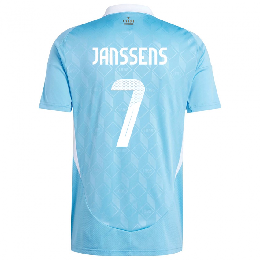 Damen Belgien Jill Janssens #7 Blau Auswärtstrikot Trikot 24-26 T-Shirt Österreich