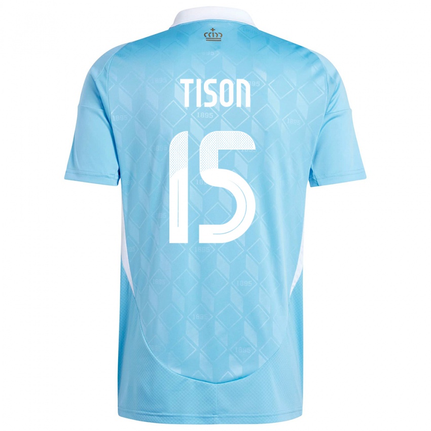 Damen Belgien Charlotte Tison #15 Blau Auswärtstrikot Trikot 24-26 T-Shirt Österreich