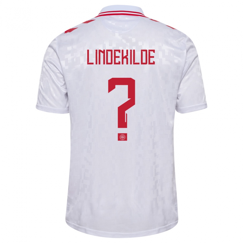 Damen Dänemark Jonatan Lindekilde #0 Weiß Auswärtstrikot Trikot 24-26 T-Shirt Österreich