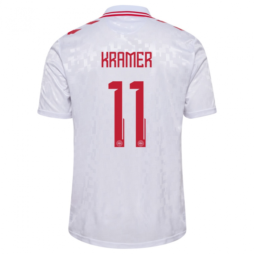 Damen Dänemark Cornelia Kramer #11 Weiß Auswärtstrikot Trikot 24-26 T-Shirt Österreich