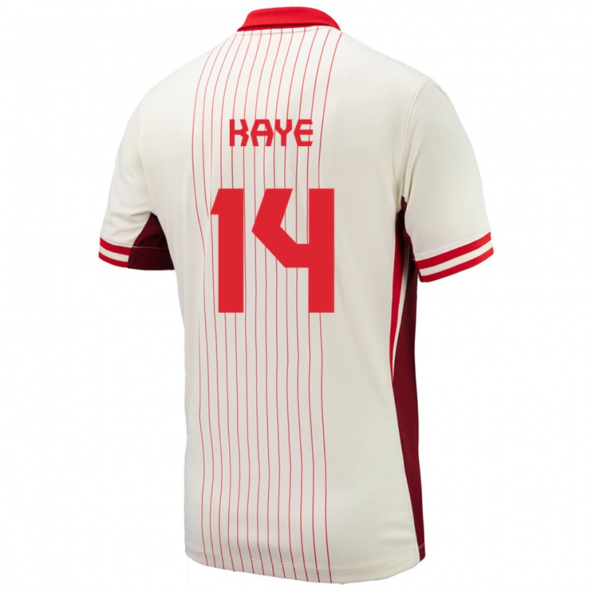 Damen Kanada Mark Anthony Kaye #14 Weiß Auswärtstrikot Trikot 24-26 T-Shirt Österreich