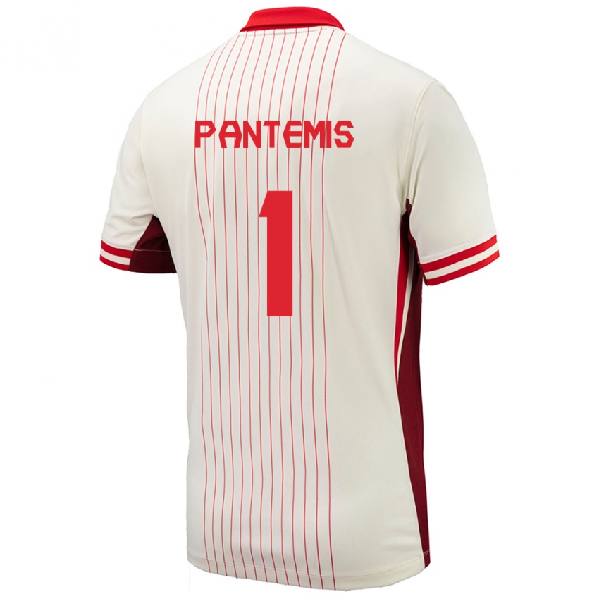 Damen Kanada James Pantemis #1 Weiß Auswärtstrikot Trikot 24-26 T-Shirt Österreich