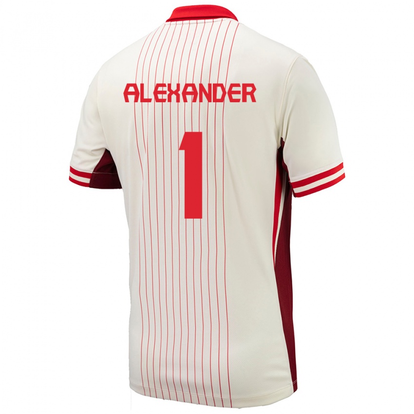 Damen Kanada Ben Alexander #1 Weiß Auswärtstrikot Trikot 24-26 T-Shirt Österreich