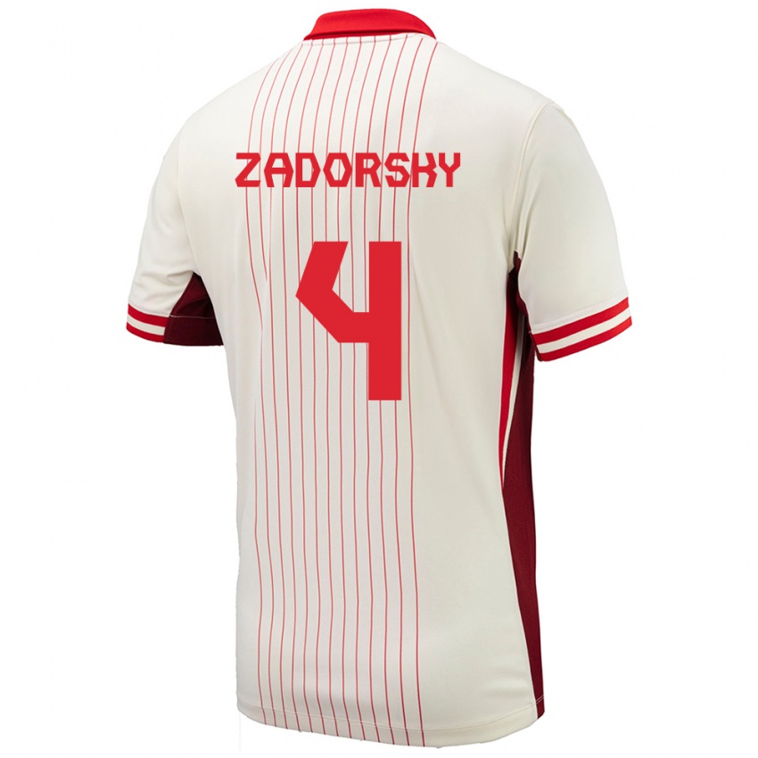 Damen Kanada Shelina Zadorsky #4 Weiß Auswärtstrikot Trikot 24-26 T-Shirt Österreich