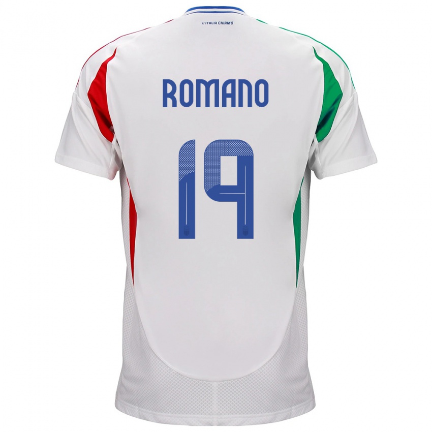 Damen Italien Marco Romano #19 Weiß Auswärtstrikot Trikot 24-26 T-Shirt Österreich