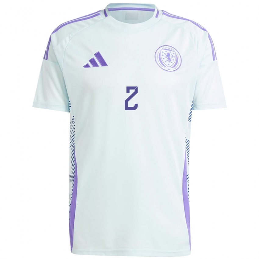 Damen Schottland Callum Penman #2 Helles Mintblau Auswärtstrikot Trikot 24-26 T-Shirt Österreich