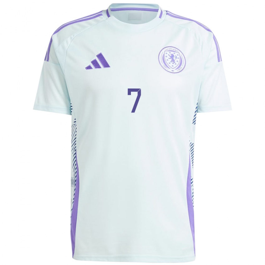 Damen Schottland Fiona Brown #7 Helles Mintblau Auswärtstrikot Trikot 24-26 T-Shirt Österreich