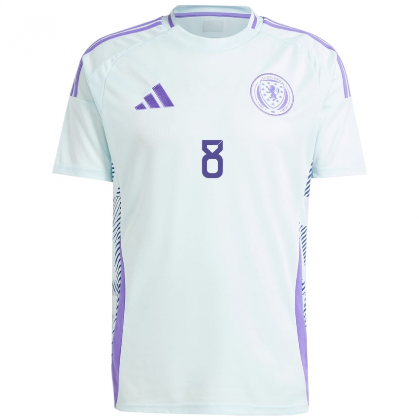 Damen Schottland Callum Mcgregor #8 Helles Mintblau Auswärtstrikot Trikot 24-26 T-Shirt Österreich