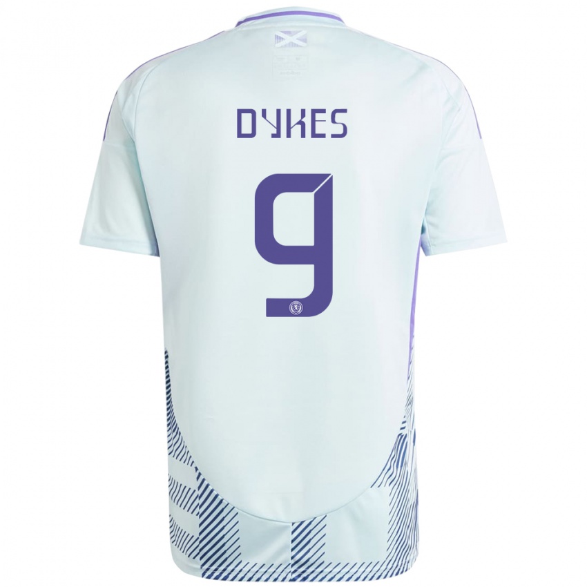 Damen Schottland Lyndon Dykes #9 Helles Mintblau Auswärtstrikot Trikot 24-26 T-Shirt Österreich