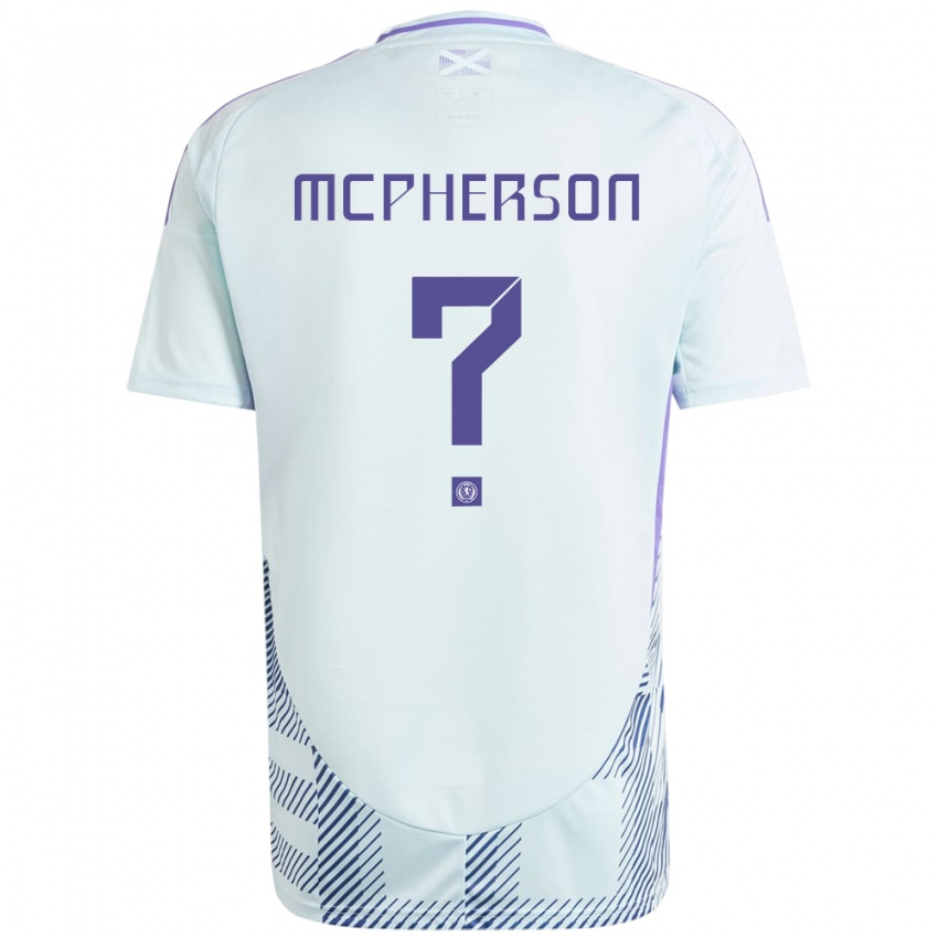 Damen Schottland Ben Mcpherson #0 Helles Mintblau Auswärtstrikot Trikot 24-26 T-Shirt Österreich