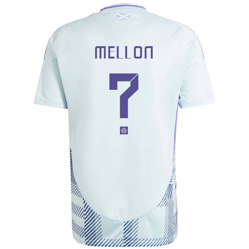 Damen Schottland Michael Mellon #0 Helles Mintblau Auswärtstrikot Trikot 24-26 T-Shirt Österreich