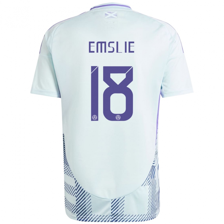 Damen Schottland Claire Emslie #18 Helles Mintblau Auswärtstrikot Trikot 24-26 T-Shirt Österreich