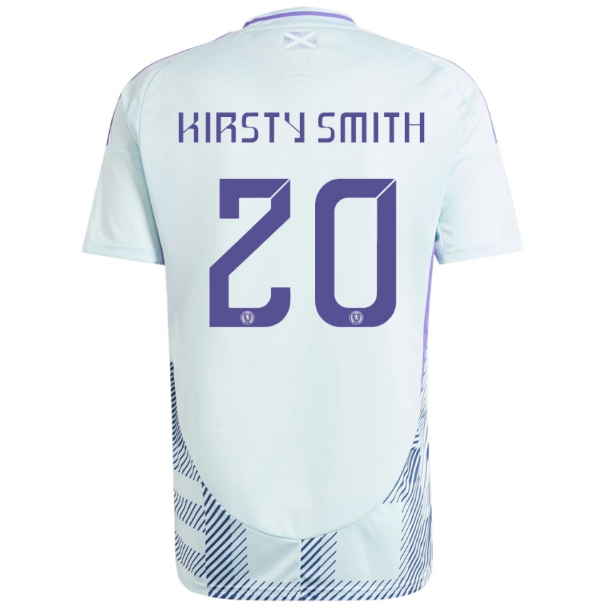 Damen Schottland Kirsty Smith #20 Helles Mintblau Auswärtstrikot Trikot 24-26 T-Shirt Österreich