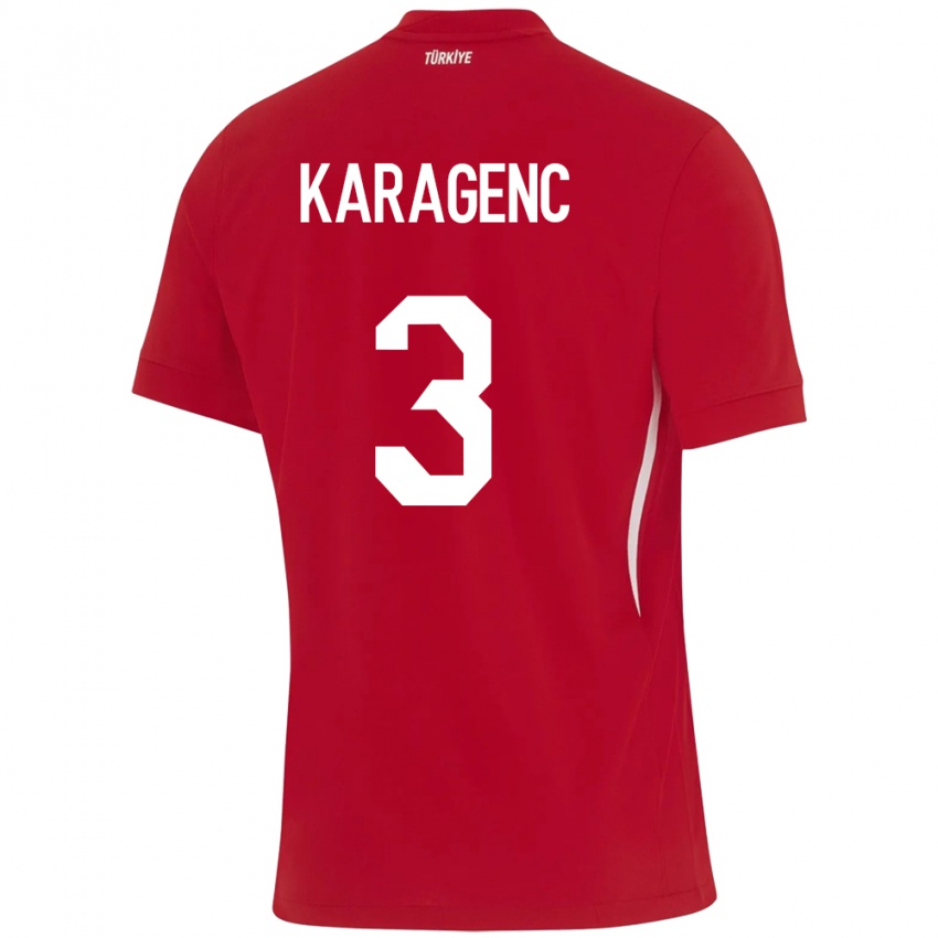 Damen Türkei Didem Karagenç #3 Rot Auswärtstrikot Trikot 24-26 T-Shirt Österreich