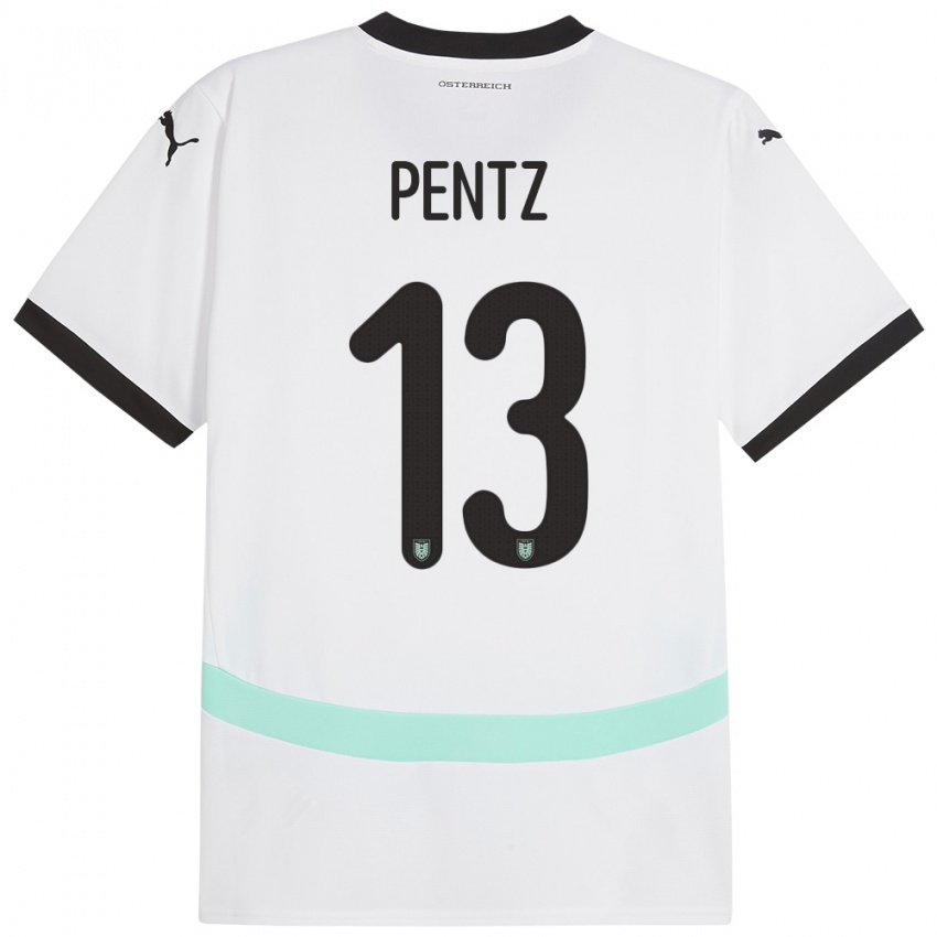 Damen Österreich Patrick Pentz #13 Weiß Auswärtstrikot Trikot 24-26 T-Shirt Österreich