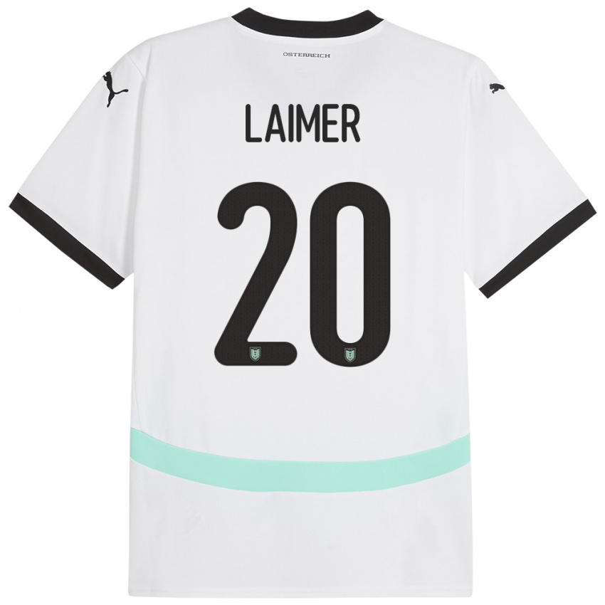 Damen Österreich Konrad Laimer #20 Weiß Auswärtstrikot Trikot 24-26 T-Shirt Österreich