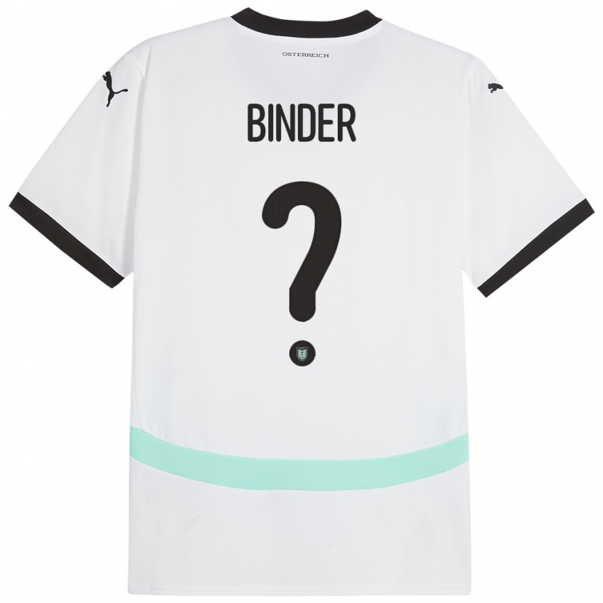 Damen Österreich Nicolas Binder #0 Weiß Auswärtstrikot Trikot 24-26 T-Shirt Österreich