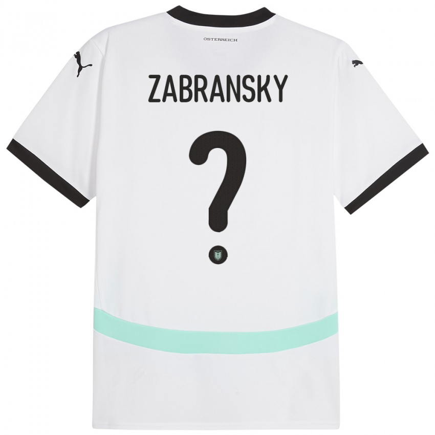Damen Österreich Valentin Zabransky #0 Weiß Auswärtstrikot Trikot 24-26 T-Shirt Österreich