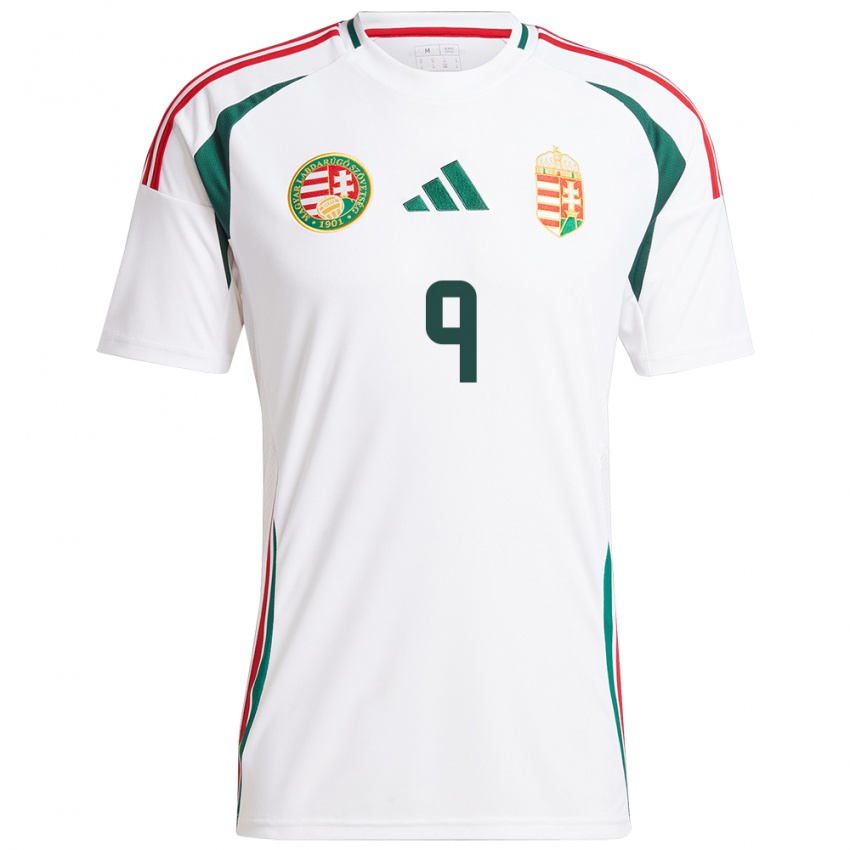 Damen Ungarn Csanád-Vilmos Dénes #9 Weiß Auswärtstrikot Trikot 24-26 T-Shirt Österreich