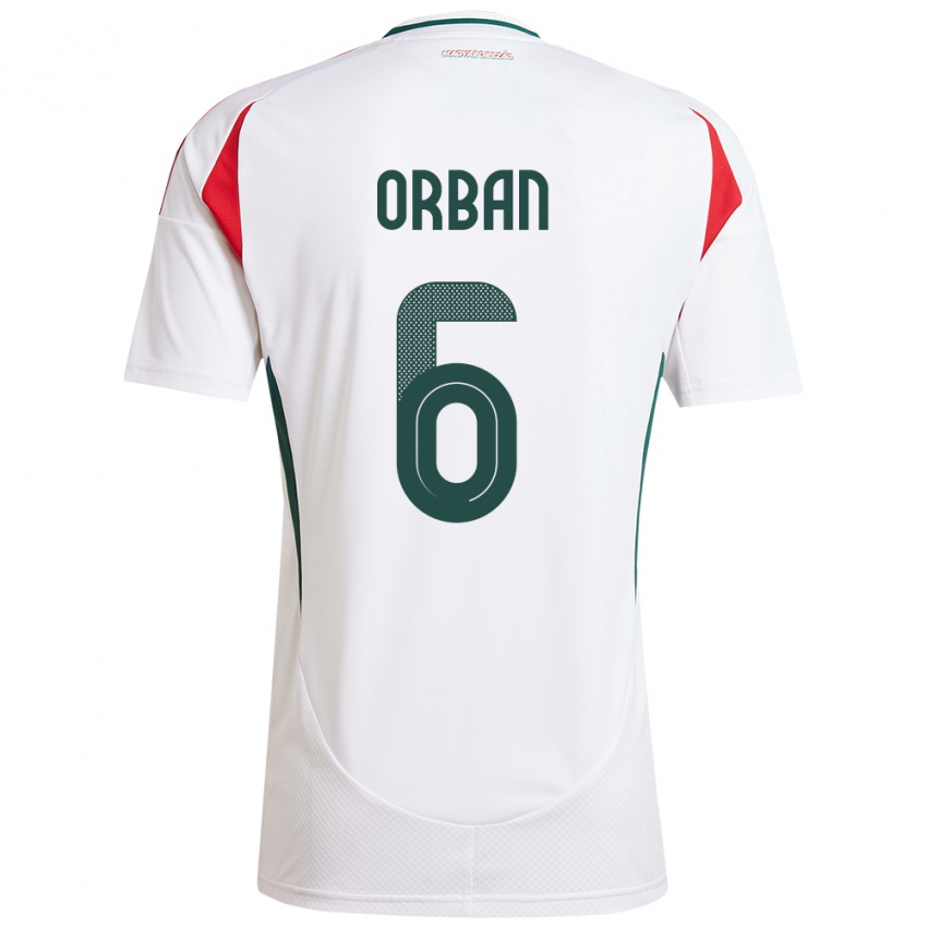 Damen Ungarn Willi Orbán #6 Weiß Auswärtstrikot Trikot 24-26 T-Shirt Österreich