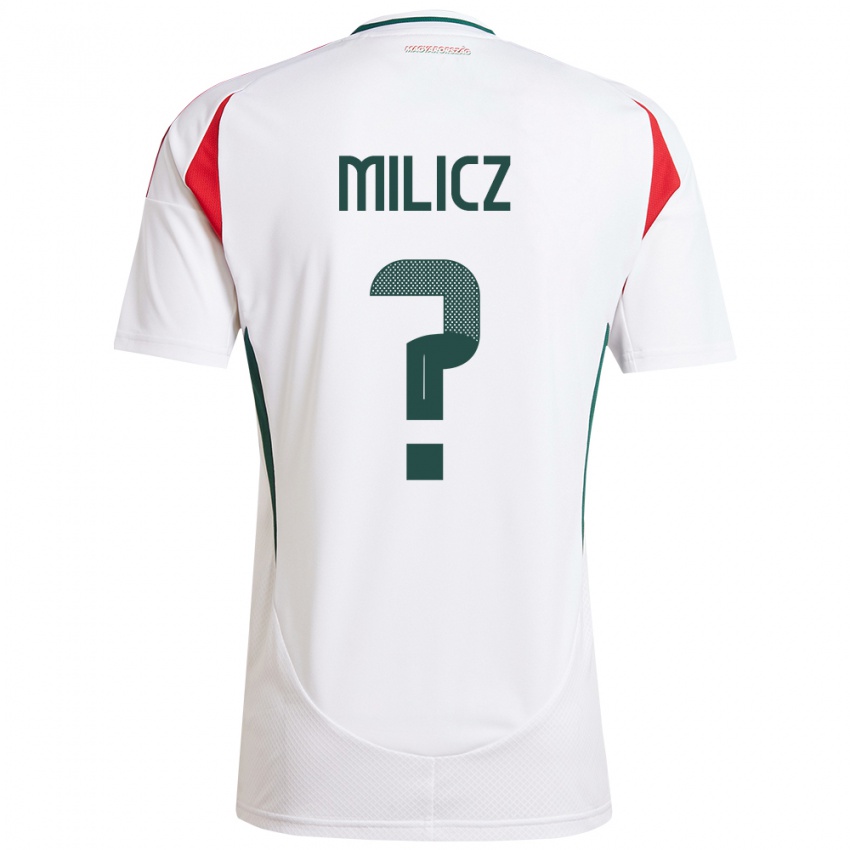 Damen Ungarn Péter Milicz #0 Weiß Auswärtstrikot Trikot 24-26 T-Shirt Österreich