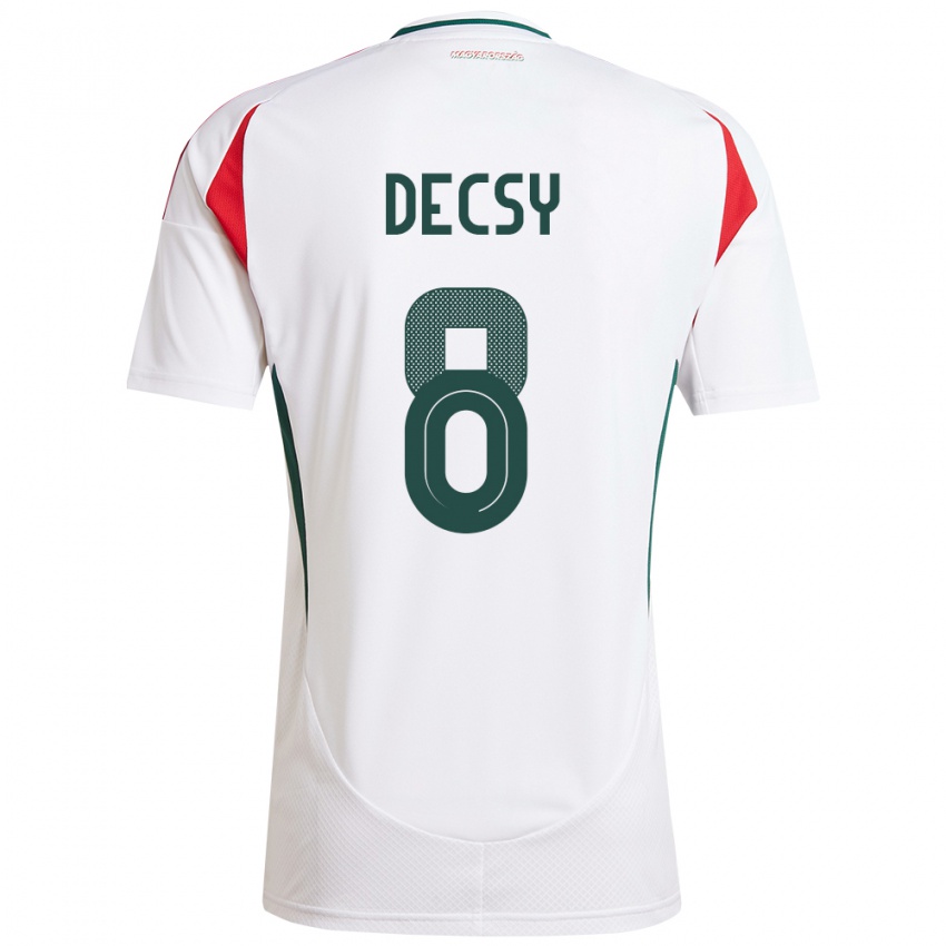 Damen Ungarn Ádám Décsy #8 Weiß Auswärtstrikot Trikot 24-26 T-Shirt Österreich