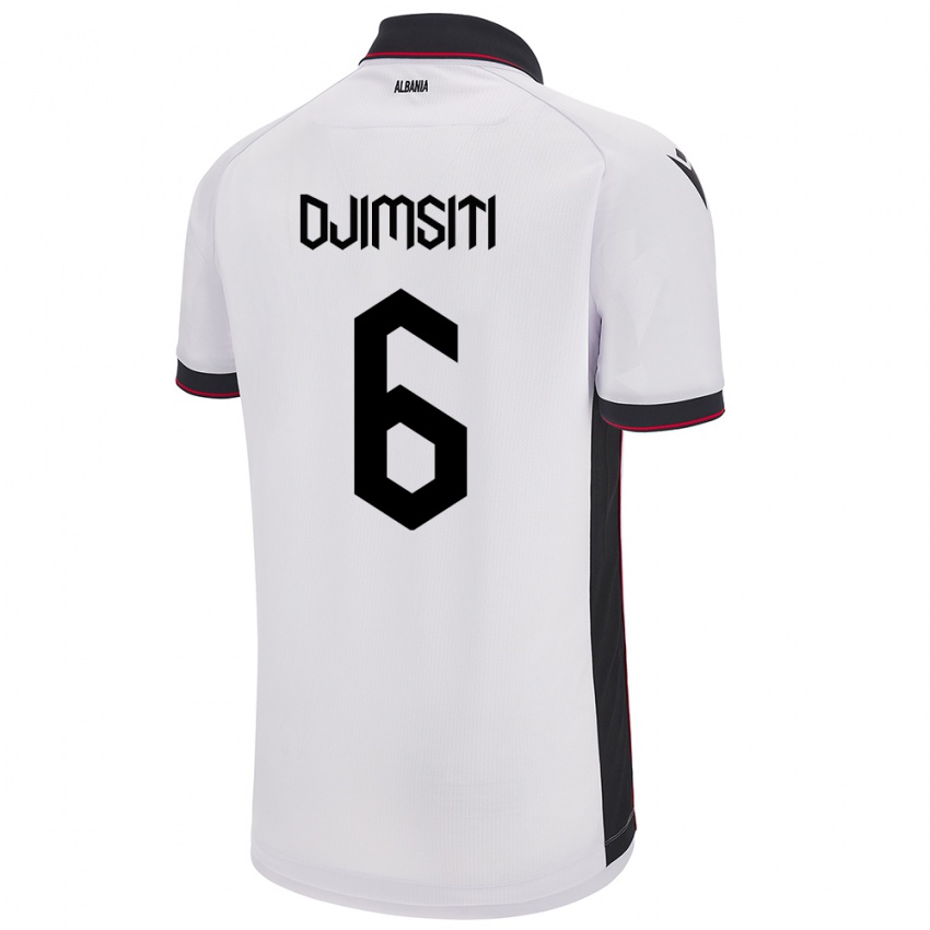 Damen Albanien Berat Djimsiti #6 Weiß Auswärtstrikot Trikot 24-26 T-Shirt Österreich