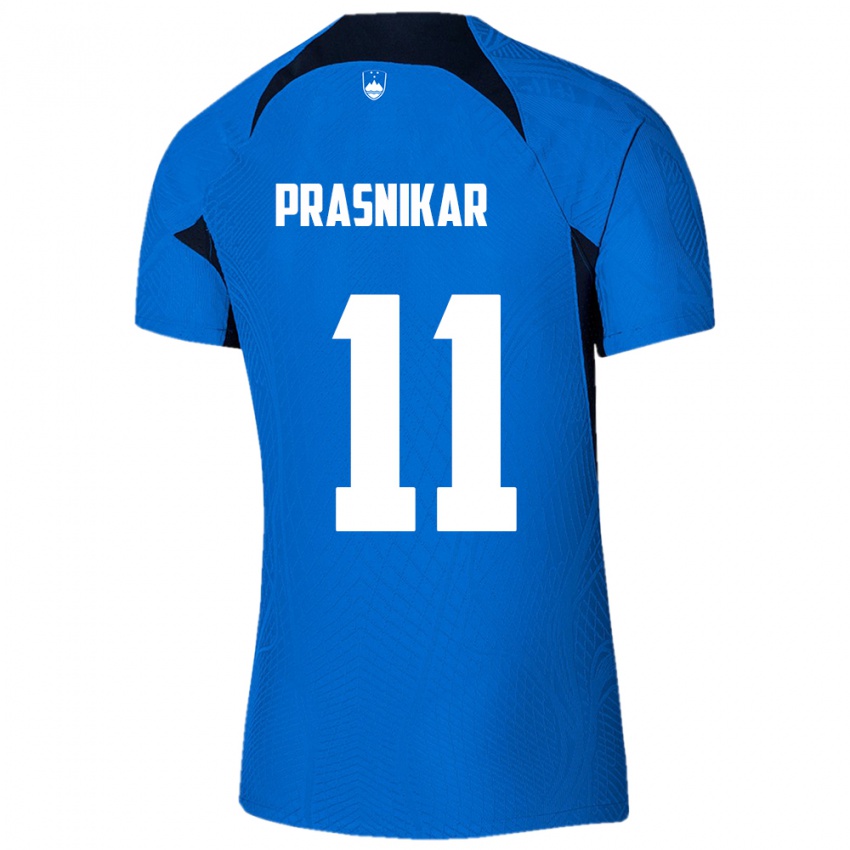 Damen Slowenien Lara Prašnikar #11 Blau Auswärtstrikot Trikot 24-26 T-Shirt Österreich