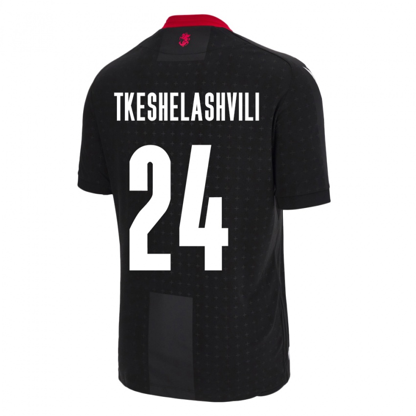 Damen Georgien Amiran Tkeshelashvili #24 Schwarz Auswärtstrikot Trikot 24-26 T-Shirt Österreich