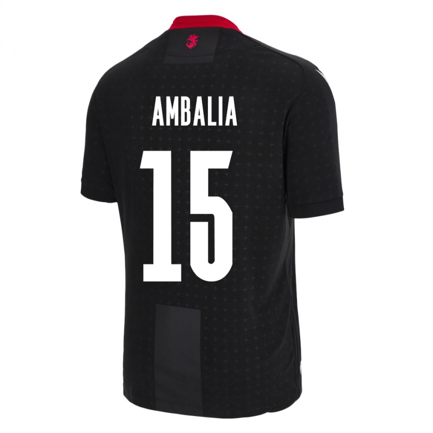 Damen Georgien Tinatin Ambalia #15 Schwarz Auswärtstrikot Trikot 24-26 T-Shirt Österreich