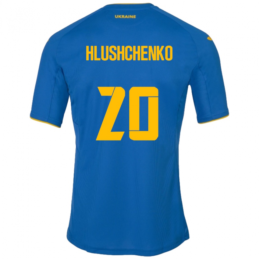 Damen Ukraine Inna Hlushchenko #20 Blau Auswärtstrikot Trikot 24-26 T-Shirt Österreich