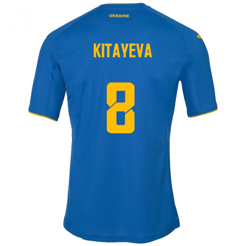 Damen Ukraine Tetyana Kitayeva #8 Blau Auswärtstrikot Trikot 24-26 T-Shirt Österreich