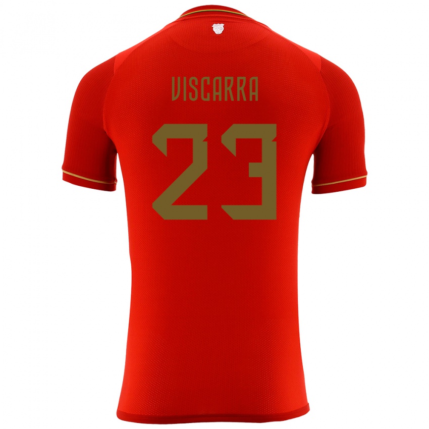 Damen Bolivien Guillermo Viscarra #23 Rot Auswärtstrikot Trikot 24-26 T-Shirt Österreich