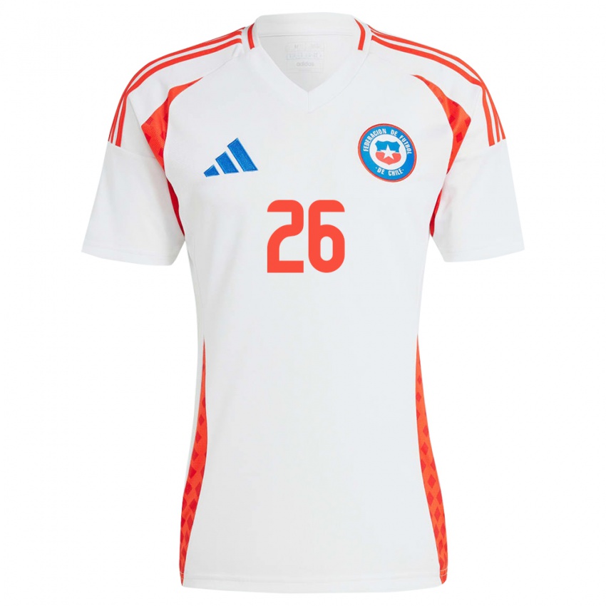 Damen Chile Nicolás Fernández #26 Weiß Auswärtstrikot Trikot 24-26 T-Shirt Österreich