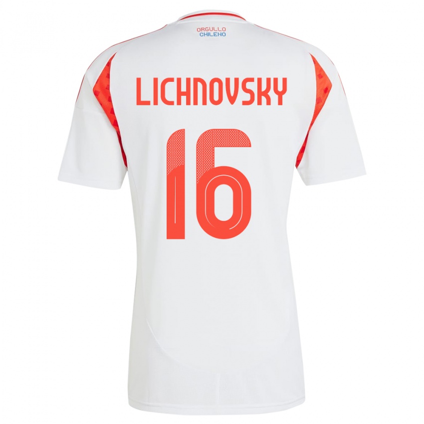 Damen Chile Igor Lichnovsky #16 Weiß Auswärtstrikot Trikot 24-26 T-Shirt Österreich