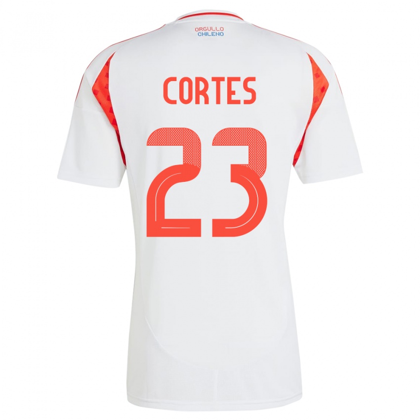 Damen Chile Brayan Cortés #23 Weiß Auswärtstrikot Trikot 24-26 T-Shirt Österreich