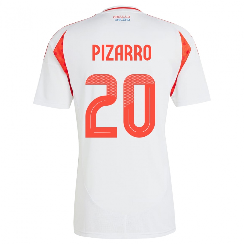 Damen Chile Damián Pizarro #20 Weiß Auswärtstrikot Trikot 24-26 T-Shirt Österreich