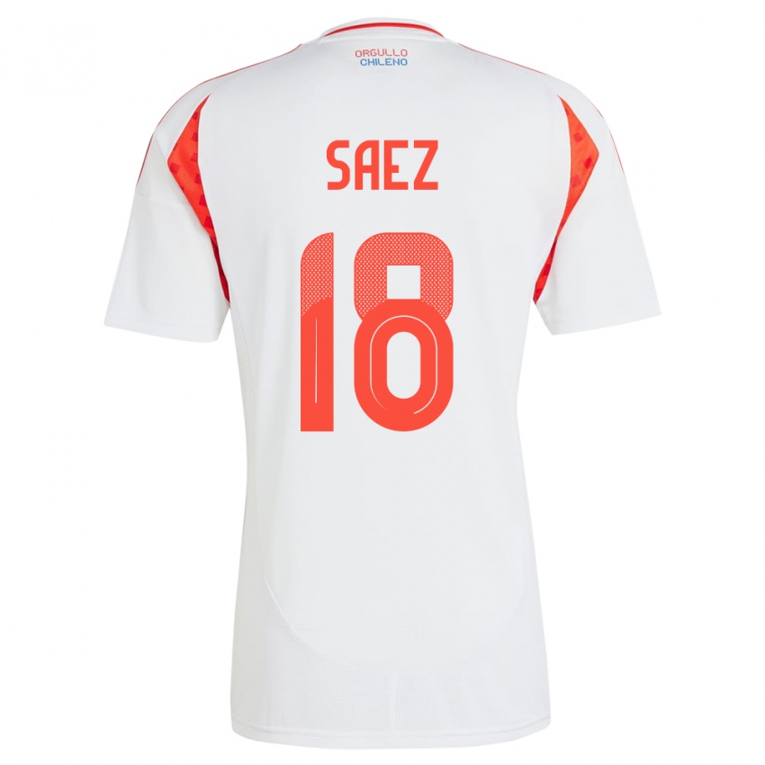 Damen Chile Camila Sáez #18 Weiß Auswärtstrikot Trikot 24-26 T-Shirt Österreich