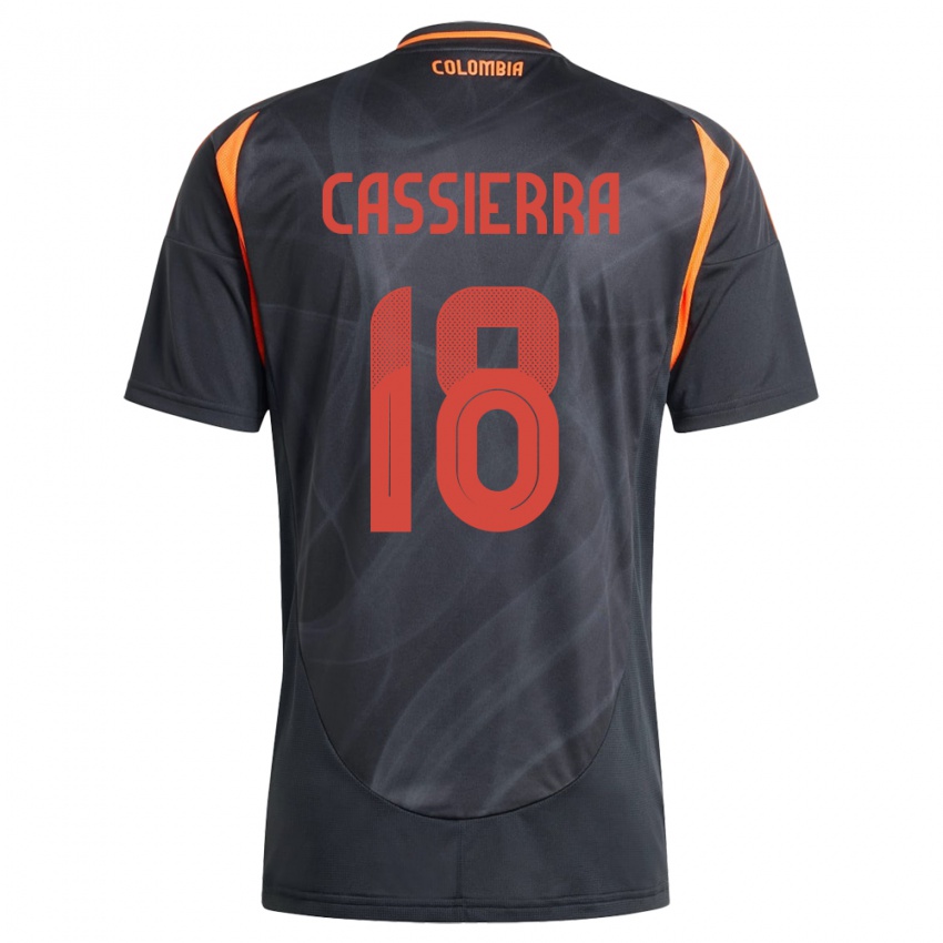 Damen Kolumbien Mateo Cassierra #18 Schwarz Auswärtstrikot Trikot 24-26 T-Shirt Österreich