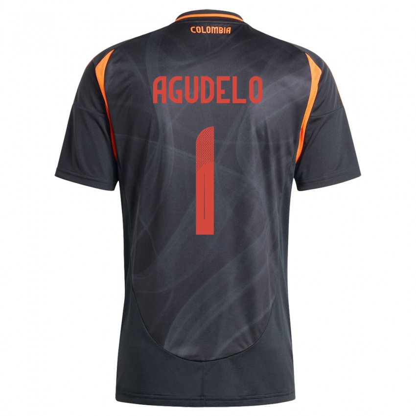 Damen Kolumbien Luisa Agudelo #1 Schwarz Auswärtstrikot Trikot 24-26 T-Shirt Österreich