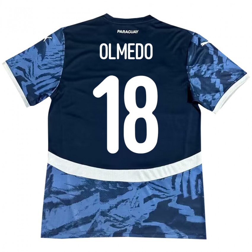 Damen Paraguay Cesar Olmedo #18 Blau Auswärtstrikot Trikot 24-26 T-Shirt Österreich